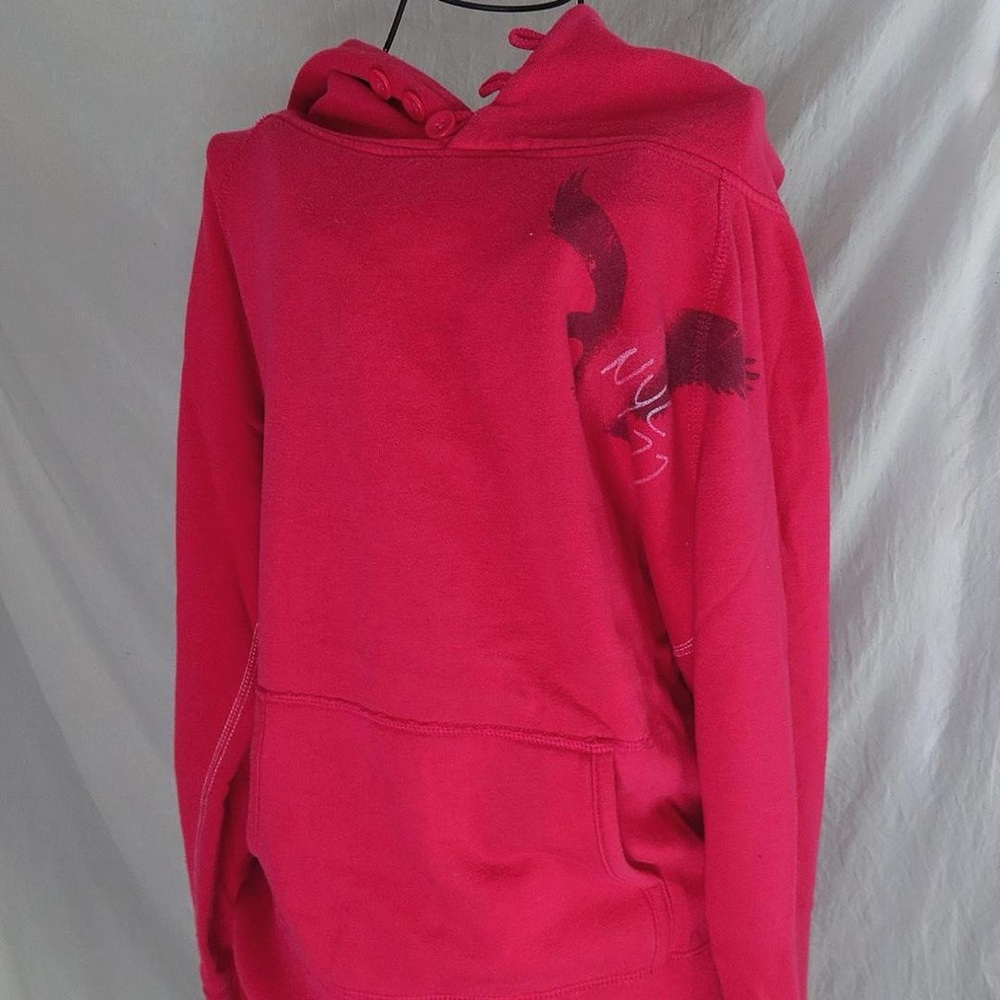 Y2K American Eagle red hoodie with buttons
